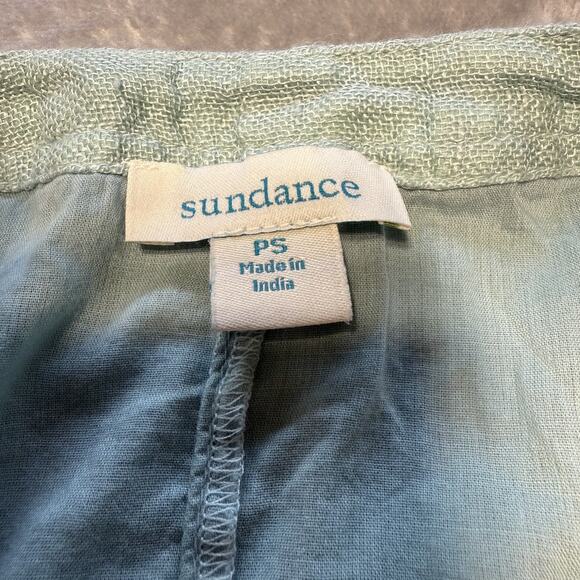 Sundance 100% Linen Midi Dress Green Size PS Lined Cottagecore Lagenlook Resort - Picture 5 of 8